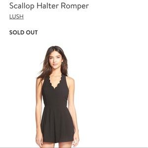 Lush Scallop Halter Romper